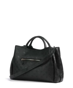 Phoebe Peony Debossed Handtasche Lederimitat schwarz