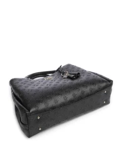 Phoebe Peony Debossed Handtasche Lederimitat schwarz