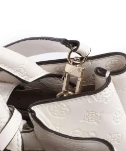 Phoebe Peony Debossed Handtasche Lederimitat elfenbein