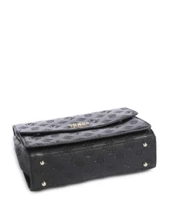 Phoebe Peony Debossed Schultertasche Lederimitat schwarz