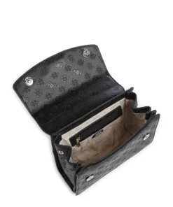 Phoebe Peony Debossed Schultertasche Lederimitat schwarz