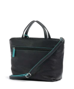 Pienza Handtasche genarbtes Leder schwarz