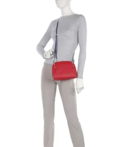 Pienza Umhängetasche genarbtes Leder rot