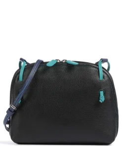 Pienza Umhängetasche genarbtes Leder schwarz