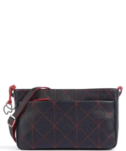 Pienza Umhängetasche genarbtes Leder dunkelblau