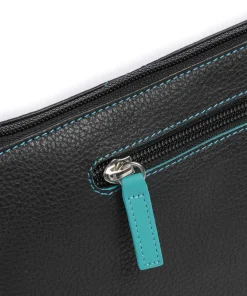 Pienza Umhängetasche genarbtes Leder schwarz