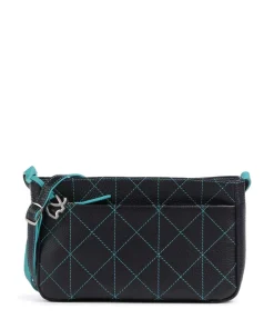 Pienza Umhängetasche genarbtes Leder schwarz