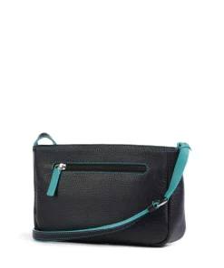 Pienza Umhängetasche genarbtes Leder schwarz