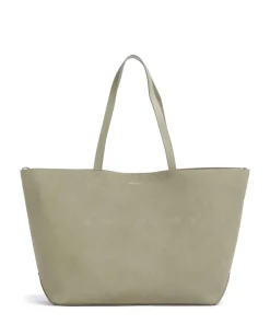 Pija Shopper aufgerautes Kalbsleder graugrün