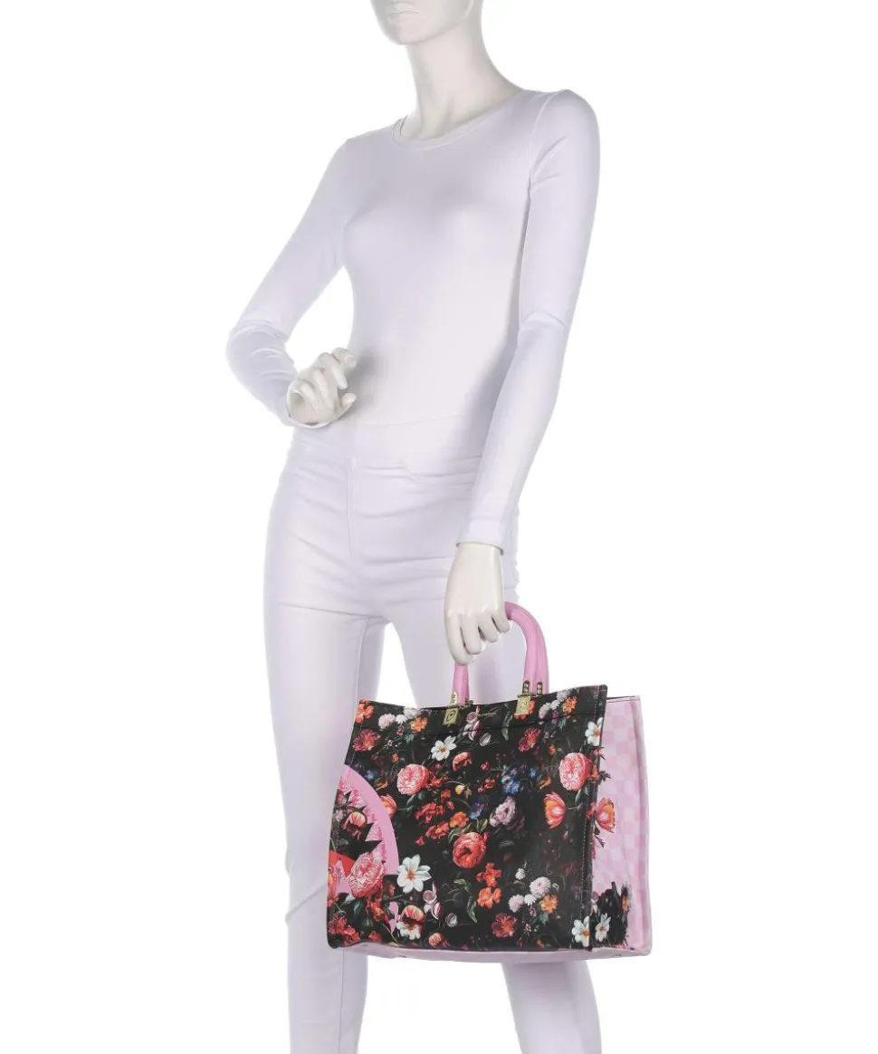 Pink Flowers Handtasche Kunststoff mehrfarbig