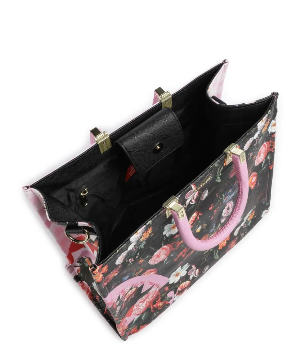 Pink Flowers Handtasche Kunststoff mehrfarbig