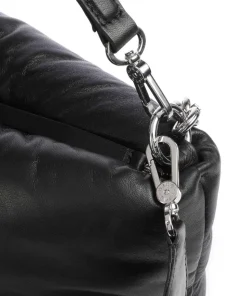 Piuma_Lucido Puffer Beuteltasche fein genarbtes Leder schwarz