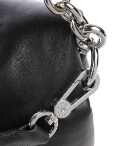 Piuma_Lucido Puffer Schultertasche weiches Rindsleder schwarz