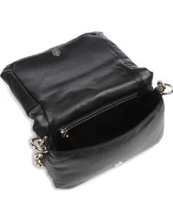 Piuma_Lucido Puffer Schultertasche weiches Rindsleder schwarz