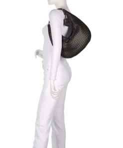 Piuma Nana Small Beuteltasche fein genarbtes Leder dunkelbraun