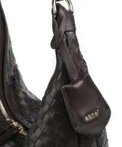 Piuma Nana Small Beuteltasche fein genarbtes Leder dunkelbraun