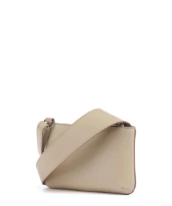 Pockets Icon Umhängetasche fein genarbtes Rindsleder beige