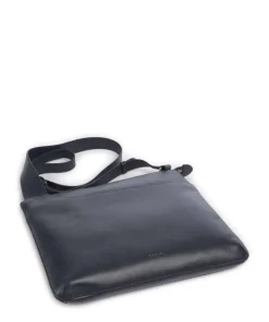 Pockets Large Umhängetasche fein genarbtes Leder dunkelblau