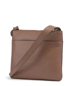 Pockets Large Umhängetasche fein genarbtes Leder braun