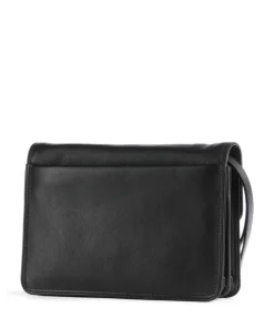 Poly Handgelenktasche weiches Rindsleder schwarz