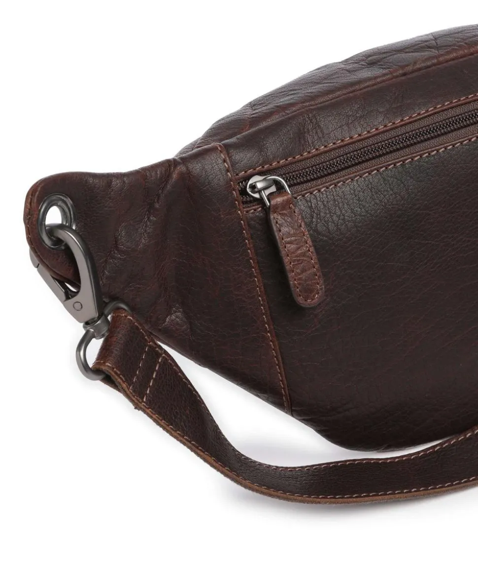 Porto 1 Gürteltasche genarbtes Leder dunkelbraun