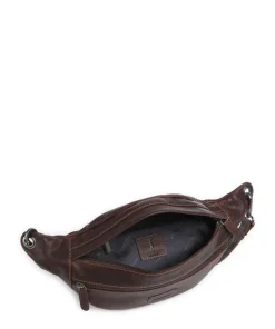 Porto 1 Gürteltasche genarbtes Leder dunkelbraun