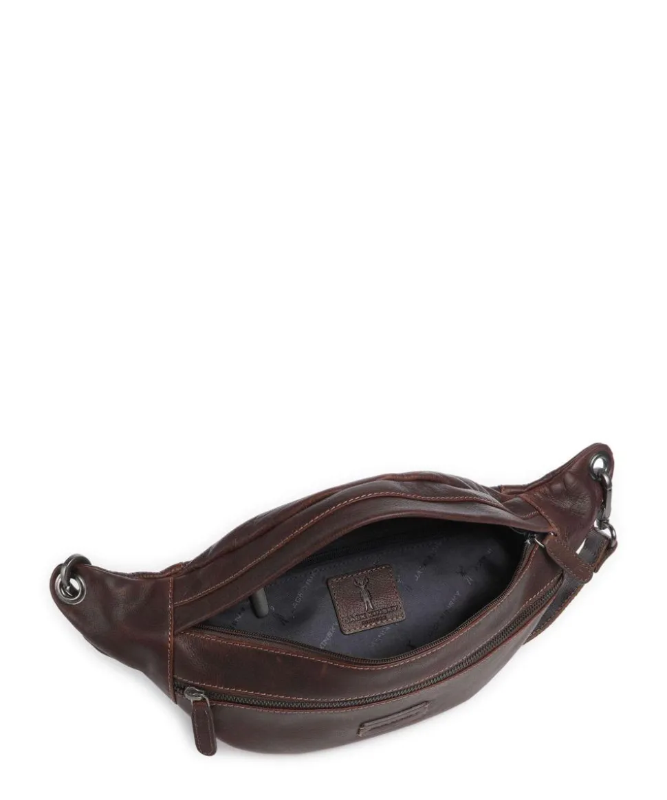 Porto 1 Gürteltasche genarbtes Leder dunkelbraun