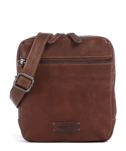 Porto 9 Umhängetasche fein genarbtes Leder cognac