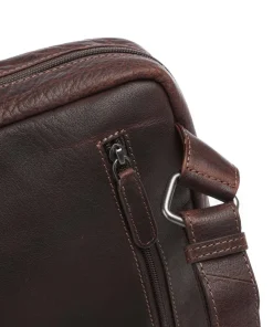Porto 11 Umhängetasche genarbtes Leder dunkelbraun