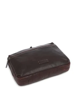 Porto 11 Umhängetasche genarbtes Leder dunkelbraun