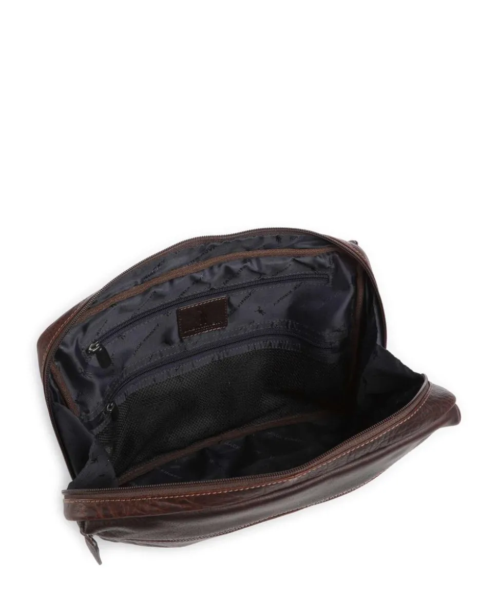 Porto 11 Umhängetasche genarbtes Leder dunkelbraun