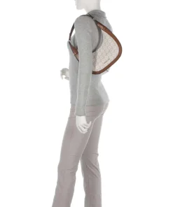 Preston Schultertasche Canvas elfenbein/braun