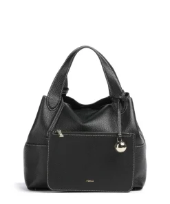 Primrose M Handtasche genarbtes Leder schwarz