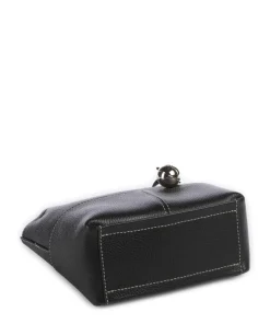 Primrose Mini Umhängetasche genarbtes Leder schwarz