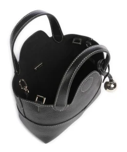 Primrose Mini Umhängetasche genarbtes Leder schwarz