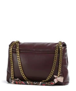 Puffy Foulard Schultertasche Lederimitat wein