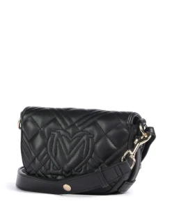 Quilted Umhängetasche Lederimitat schwarz