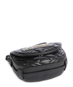 Quilted Umhängetasche Lederimitat schwarz