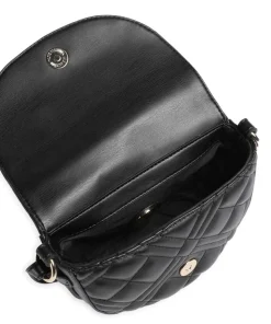 Quilted Umhängetasche Lederimitat schwarz