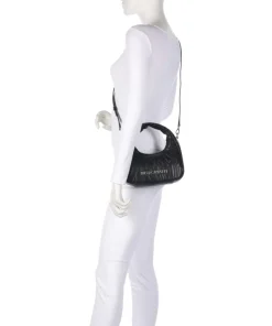 Quilted Zebra Handtasche Lederimitat schwarz