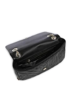 Quilted Zebra Schultertasche Lederimitat schwarz