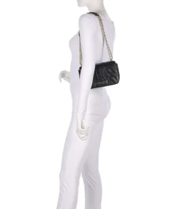 Quilted Zebra Schultertasche Lederimitat schwarz