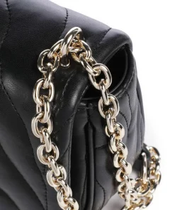 Quilted Zebra Schultertasche Lederimitat schwarz