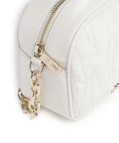 Quilted Zebra Umhängetasche Lederimitat weiß