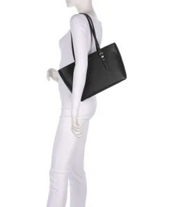 Quinn Medium Shopper fein genarbtes Rindsleder schwarz