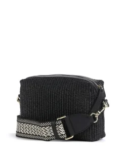 Raffia Kaia Umhängetasche Bast schwarz