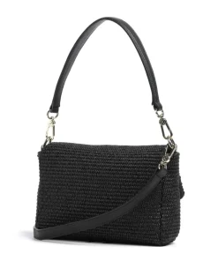 Raffia Temi Schultertasche Bast schwarz
