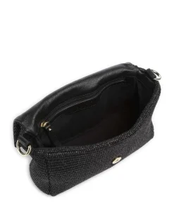 Raffia Temi Schultertasche Bast schwarz