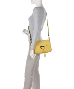 Raffia Temi Schultertasche Bast gelb