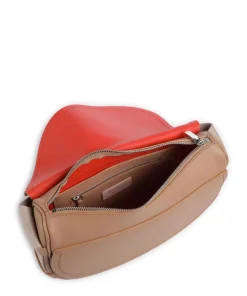 Raquel Schultertasche genarbtes Leder hellbraun